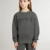 Kids’ gray sweatshirt with raised logo