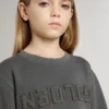 Kids’ gray sweatshirt with raised logo