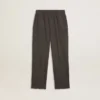 Kids' military-green jogging pants with embroidery