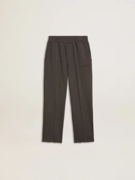 Kids' military-green jogging pants with embroidery