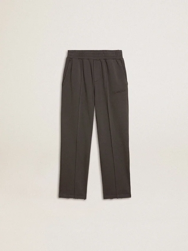 Kids' military-green jogging pants with embroidery