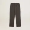 Kids' military-green jogging pants with embroidery