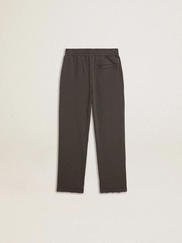 Kids' military-green jogging pants with embroidery