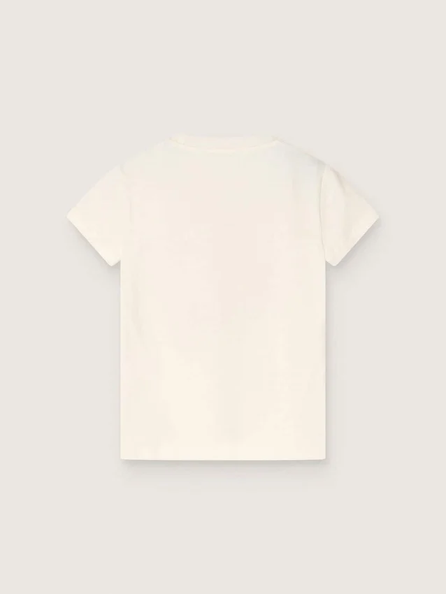 Kids' white cotton T-shirt with “Frutteria Golden” print