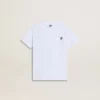 Kids’ white cotton T-shirt with silver print