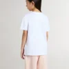 Kids’ white cotton T-shirt with silver print