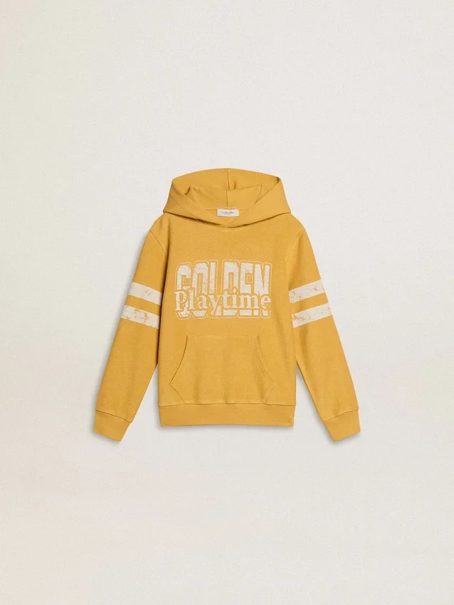 Kids’ yellow sweatshirt with vintage print