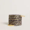 Laces with gray and black animal print with contrasting gold stars