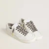 Laces with gray and black animal print with contrasting gold stars
