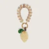 Lemon charm in cotton crochet with bead chain