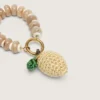 Lemon charm in cotton crochet with bead chain