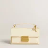 Letter E charm in gold-colored brass with crystals
