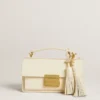 Letter E charm in gold-colored brass with crystals