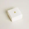 Letter H charm in gold-colored brass with crystals