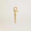 Letter I charm in gold-colored brass with crystals