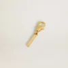 Letter I charm in gold-colored brass with crystals