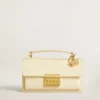 Letter I charm in gold-colored brass with crystals