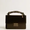 Letter L charm in gold-colored brass with crystals