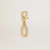 Letter O charm in gold-colored brass with crystals