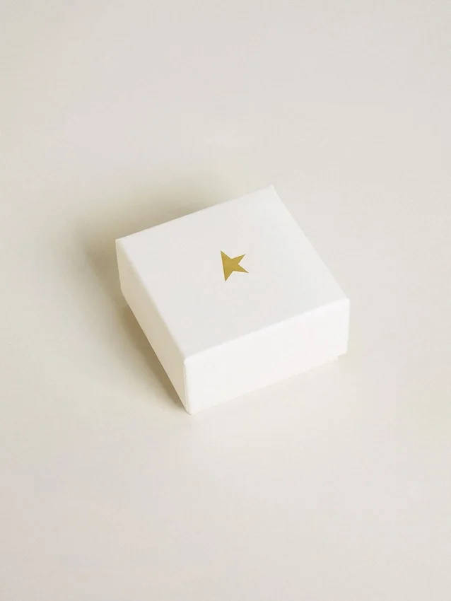 Letter O charm in gold-colored brass with crystals