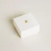 Letter R charm in gold-colored brass with crystals