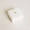Letter T charm in gold-colored brass with crystals