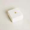 Letter W charm in gold-colored brass with crystals