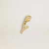 Letter Y charm in gold-colored brass with crystals