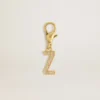 Letter Z charm in gold-colored brass with crystals