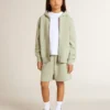 Light green sweatshirt with zip fastening