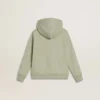 Light green sweatshirt with zip fastening