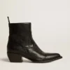 Low Debbie boots in black snake-print leather