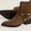 Low Debbie boots in dove-gray suede with removable buckle