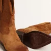 Low Wish Star boots in cognac-colored suede with inlay star
