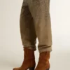 Low Wish Star boots in cognac suede with tone-on-tone embroidered star