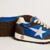 Marathon Junior in blue nylon with printed star and leather heel tab