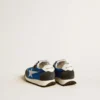 Marathon Junior in blue nylon with printed star and leather heel tab