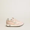 Marathon Junior in pink nylon with printed star and leather heel tab