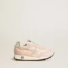 Marathon Young in pink nylon with printed star and leather heel tab