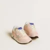 Marathon Young in pink nylon with printed star and leather heel tab