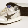 Marathon Young in silver nylon with black star and leather heel tab
