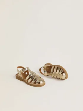 Maxime Junior sandals in gold leather