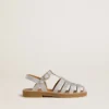 Maxime Junior sandals in silver micro-glitter