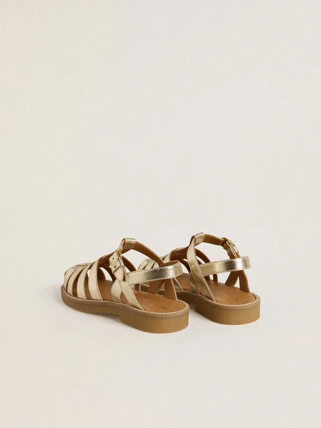 Maxime Young sandals in gold leather