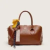 Medium Vita Bag in light brown leather with charms and silver details