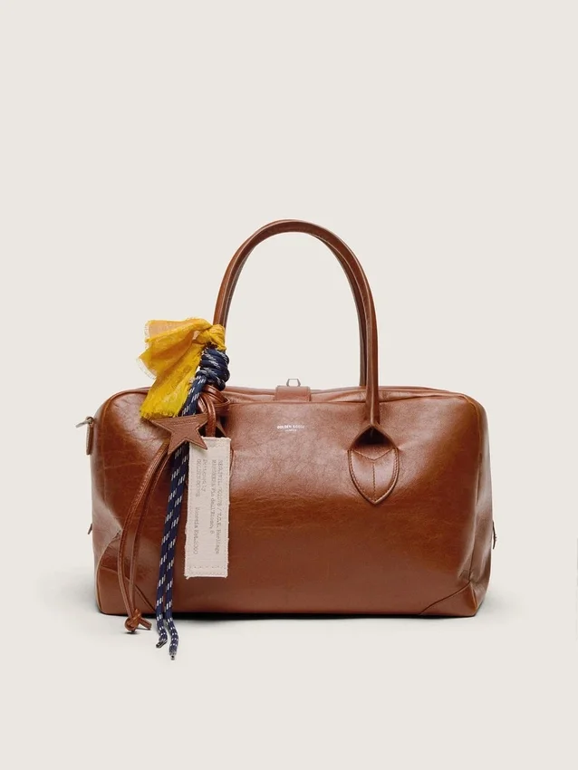 Medium Vita Bag in light brown leather with charms and silver details
