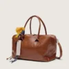 Medium Vita Bag in light brown leather with charms and silver details