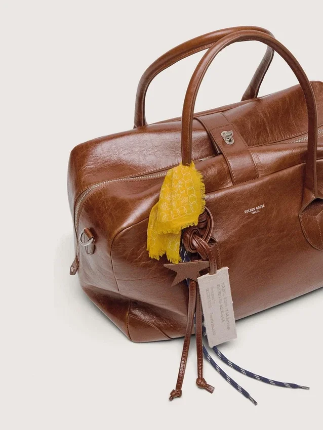 Medium Vita Bag in light brown leather with charms and silver details