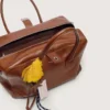 Medium Vita Bag in light brown leather with charms and silver details