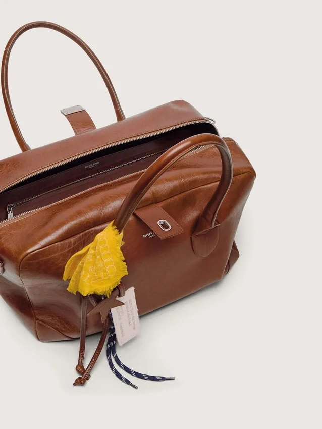 Medium Vita Bag in light brown leather with charms and silver details